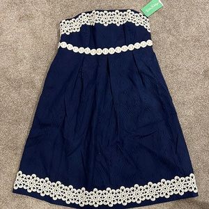 Lilly Pulitzer Betsey Dress Navy Jacquard